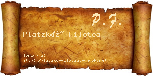 Platzkó Filotea névjegykártya